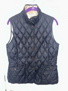 Eddie Bauer Down Fill Navy Quilted Puffer Vest